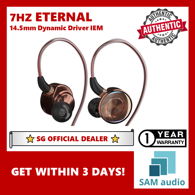 [🎶SG] 7HZ Eternal Earphone IEMs  (14.5mm Dynamic Driver IEM HiFi Music Monitor In-ear Earbuds with Detachable MMCX Cable)