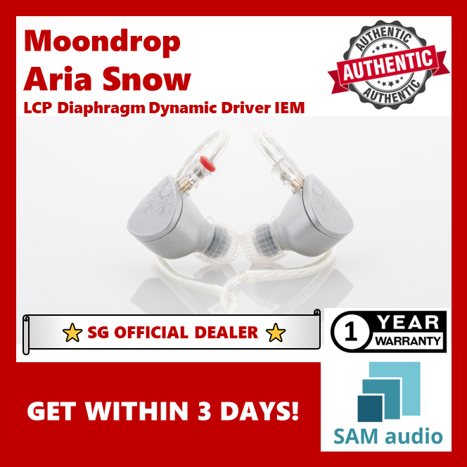 [🎶SG] MOONDROP Aria Snow Edition High-Performance Diamond-Like LCP Diaphragm Dynamic Driver IEM