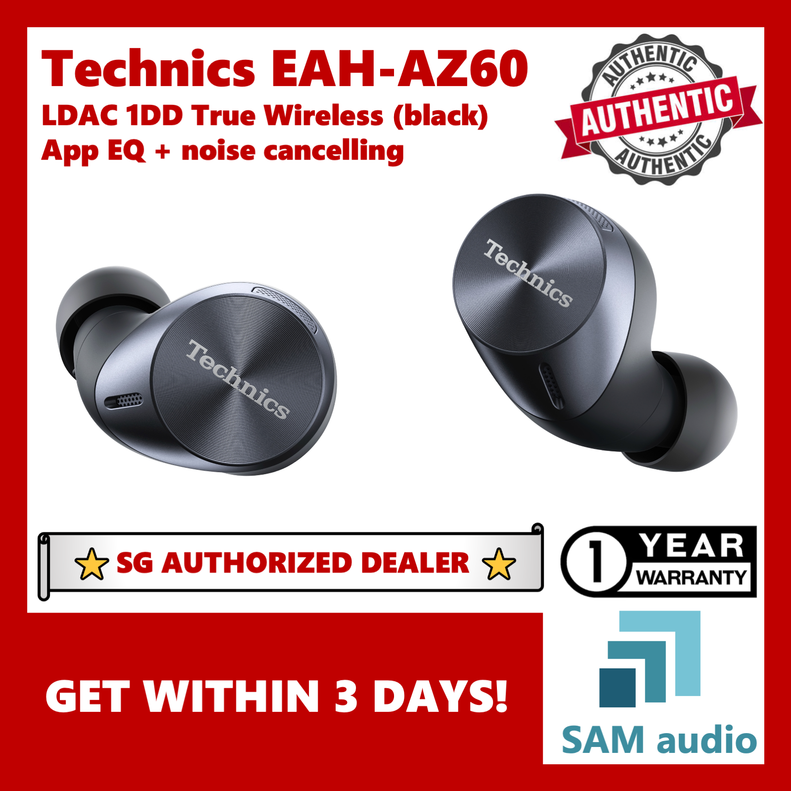 🎶SG] Technics AZ60 (EAH-AZ60), LDAC True Wireless Earbuds