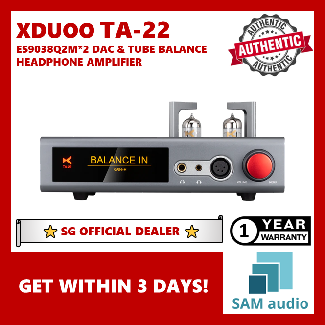 [🎶SG] XDUOO TA-22 (TA 22, TA22) ES9038Q2M*2 DAC & TUBE BALANCE AMP