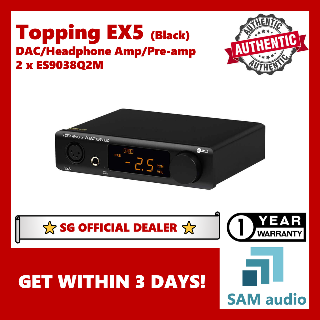 [🎶SG] Topping EX5 DAC/Headphone Amp/Pre-amp (2xES9038Q2M), Hifi Audio