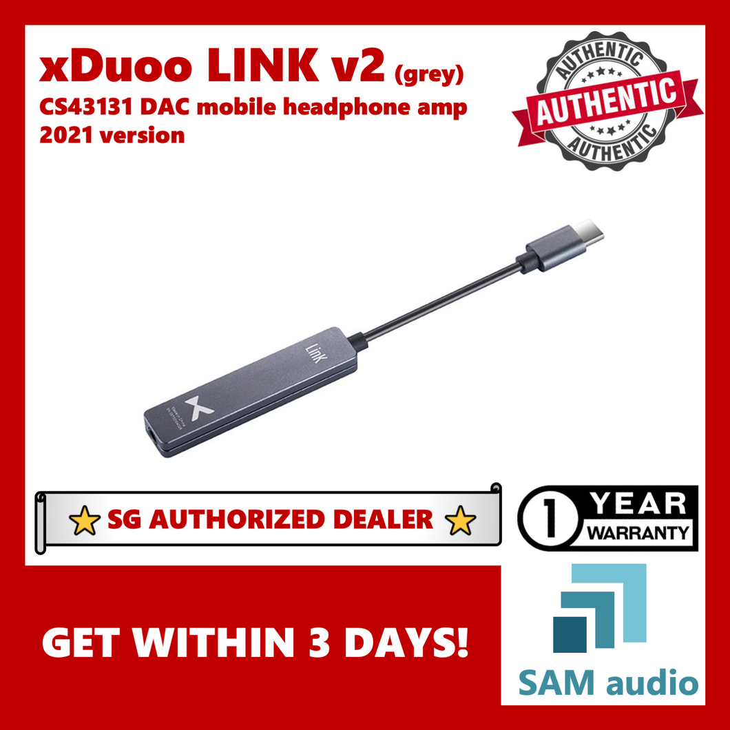 [🎶SG] Xduoo LINK v2 2021, CS43131 DAC portable headphone amplifier 3.5mm SE, USB-C, DSD256 32bit 384kHz, 80mW output Hifi audio
