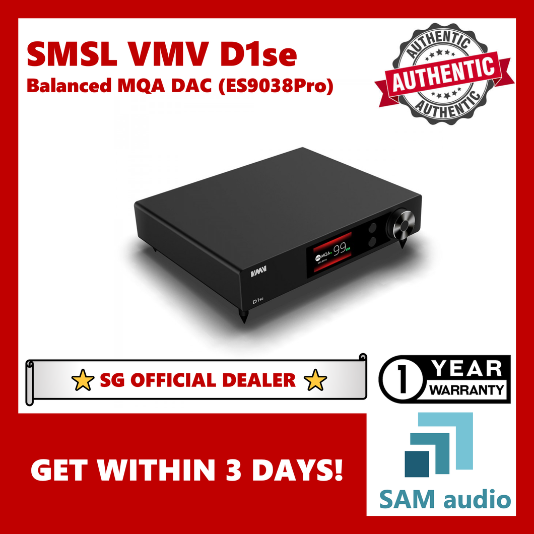 [🎶SG] SMSL VMV D1se, ES9038PRO sabre DAC, MQA decode, Thesycon driver, Hifi Audio