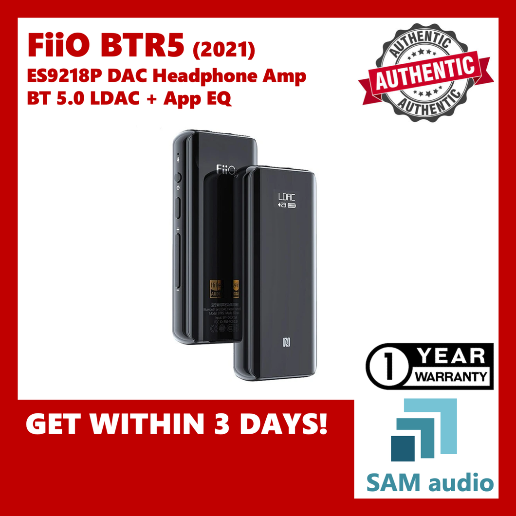 [SG] FiiO BTR5 (2021), Dual ES9218P DAC, CSR8675 Bluetooth 5.0 LDAC Receiver, Headphone Amplifier, Software EQ control, Hifi Audio