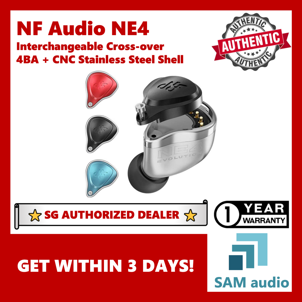 [🎶SG] NF Audio NE4 In Ear Monitor, 4BA + CNC Stainless Steel Shell, Interchangeable Cross-over