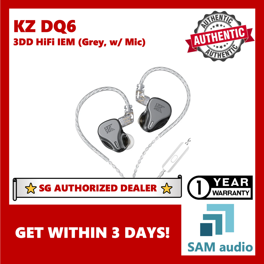 [🎶SG] KZ DQ6 3DD In-Ear Monitors With Mic