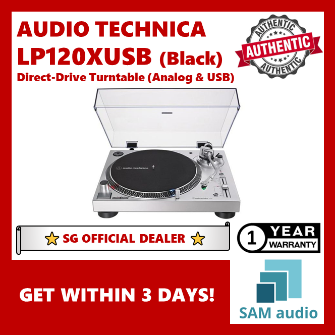 Audio-Technica AT-LP120XUSB Direct-Drive Professional Record Player (USB &  Analog) Black