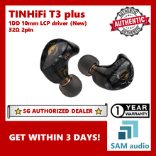 Load image into Gallery viewer, [🎶SG] TINHiFi T3 Plus, 10mm 1DD liquid cyrstal polymer driver 32Ω, Harman Tune, in ear earphones, Hifi Audio
