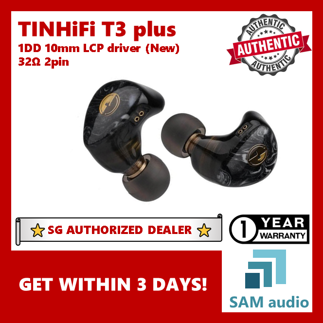 [🎶SG] TINHiFi T3 Plus, 10mm 1DD liquid cyrstal polymer driver 32Ω, Harman Tune, in ear earphones, Hifi Audio