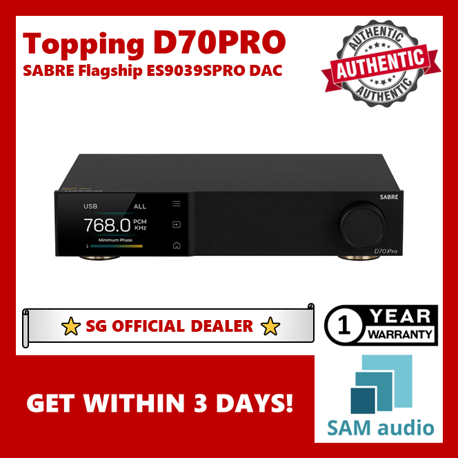 [🎶SG] TOPPING D70PRO SABRE Flagship ES9039SPRO DAC (D70 PRO)