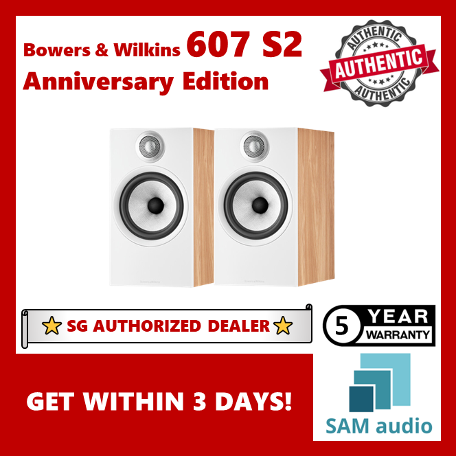 [🎶SG] Bowers & Wilkins 607 S2 Anniversary Edition Bookshelf Speakers - 1 Pair (B&W)
