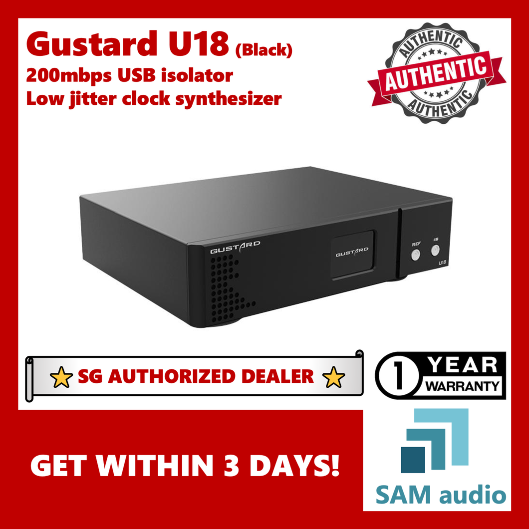 [🎶SG] GUSTARD U18, USB Isolator Interface, Ultra Low Noise Accusilicon Clock +Synthesizer, Hifi Audio