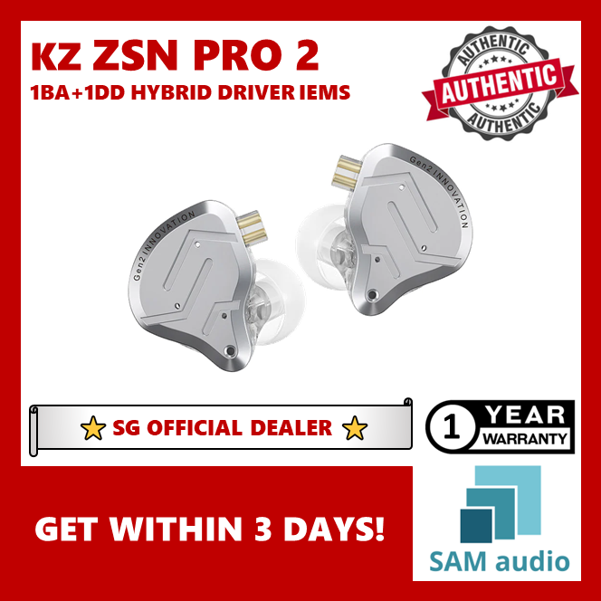 [🎶SG] KZ ZSN PRO 2 Hybrid Drivers 1BA + 1DD In-Ear Monitors IEM WITH MIC