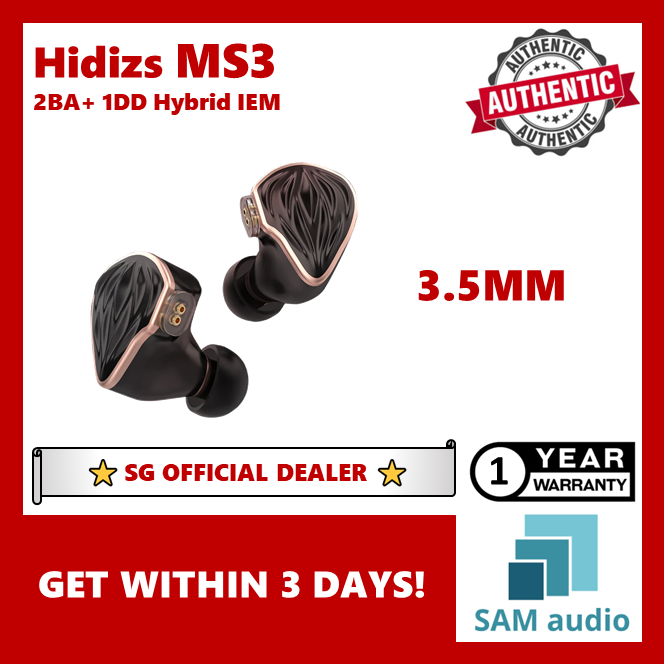 [🎶SG] HIDIZS MS3 2 Balanced Armature + 1 Dynamic Driver Hybrid IEM