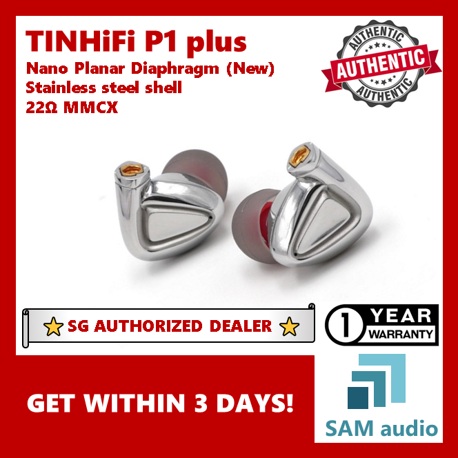 [🎶SG] TINHiFi P1 Plus, 10mm Planar nano diaphragm driver 22Ω, Gold Plated MMCX, in ear earphones, Hifi Audio