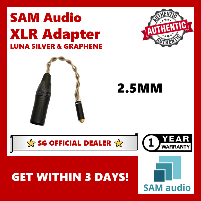 [🎶SG] SAM AUDIO XLR ADAPTER LUNA SILVER & GRAPHENE