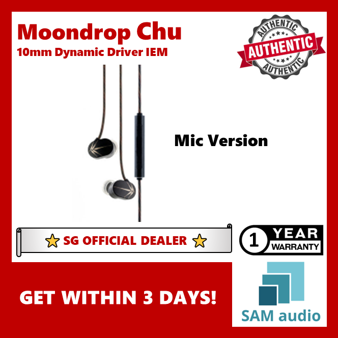 [🎶SG] MOONDROP Chu, 28Ω 10mm 1DD, N52 Neodymium Magnetic High-Performance Dynamic Earphone
