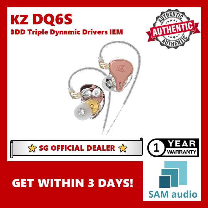 [🎶SG] KZ X HBB DQ6S 3DD Triple Dynamic Drivers In Ear Earphones With MIC