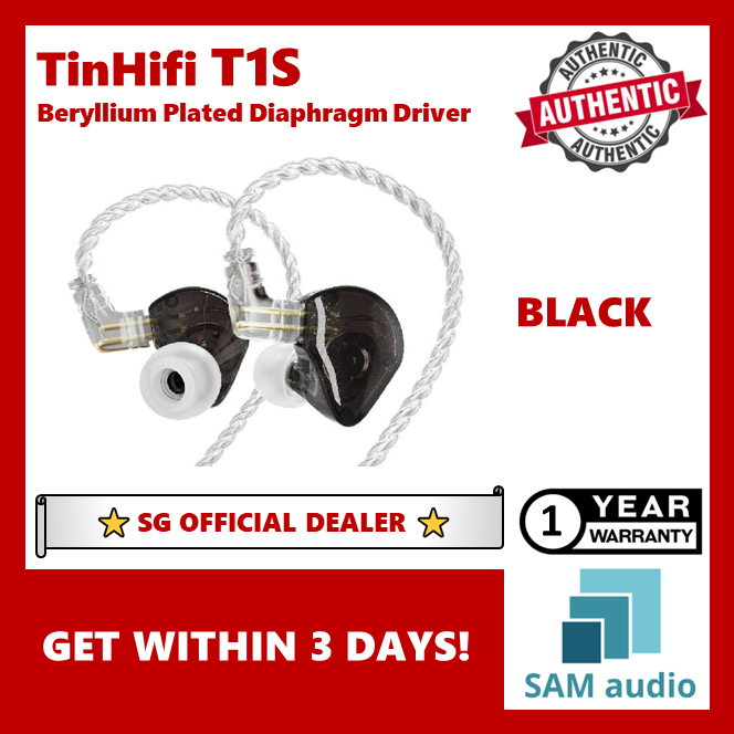 [🎶SG] TINHIFI T1S BERYLLIUM PLATED DIAPHRAGM HIFI EARPHONES
