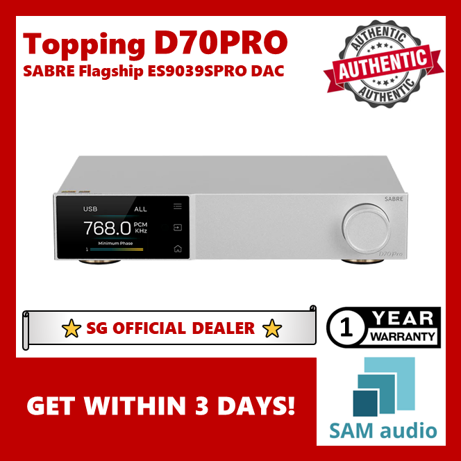 🎶SG] TOPPING D70PRO SABRE Flagship ES9039SPRO DAC (D70 PRO) – SAM