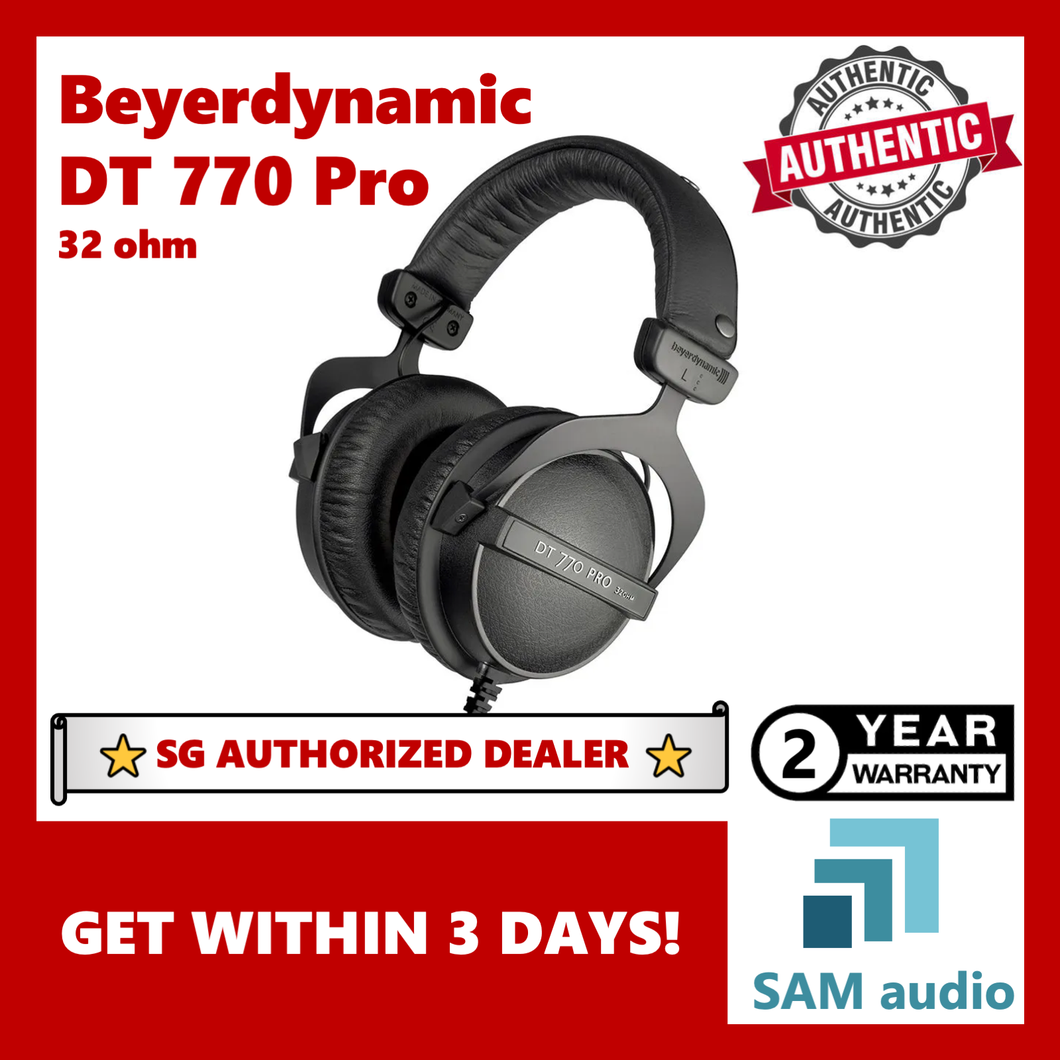 [🎶SG] Beyerdynamic DT770 Pro , Reference headphones for control and monitoring (32/80/250 ohms, closed back, DT770Pro DT770 Pro), Hifi Audio