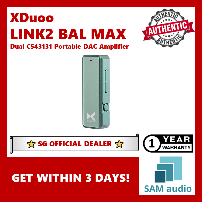 [🎶SG] XDUOO LINK2 BALANCE MAX Dual CS43131 Portable DAC Amplifier