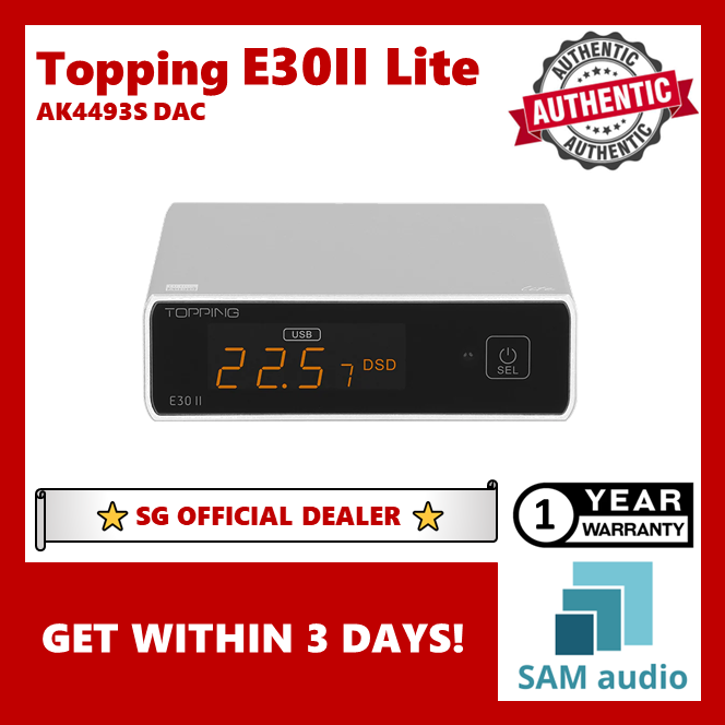 DAC Topping E30 II Lite Con Chip AK4493S E USB XMOS XU208 - Perfetto Per Migliorare La Qualità Audio Del Tuo PC O Sistema Hi-Fi