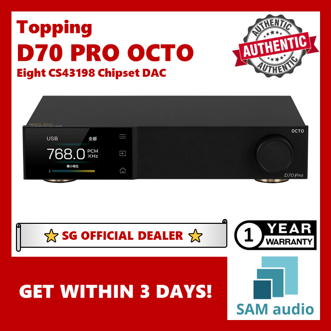 🎶SG] TOPPING D70 PRO OCTO 8*CS43198 DAC – SAM Audio SG