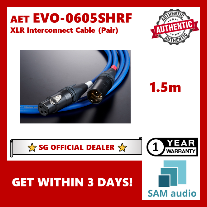 🎶SG] AET EVO-0605SHRF XLR Interconnect Cable (Pair) – SAM