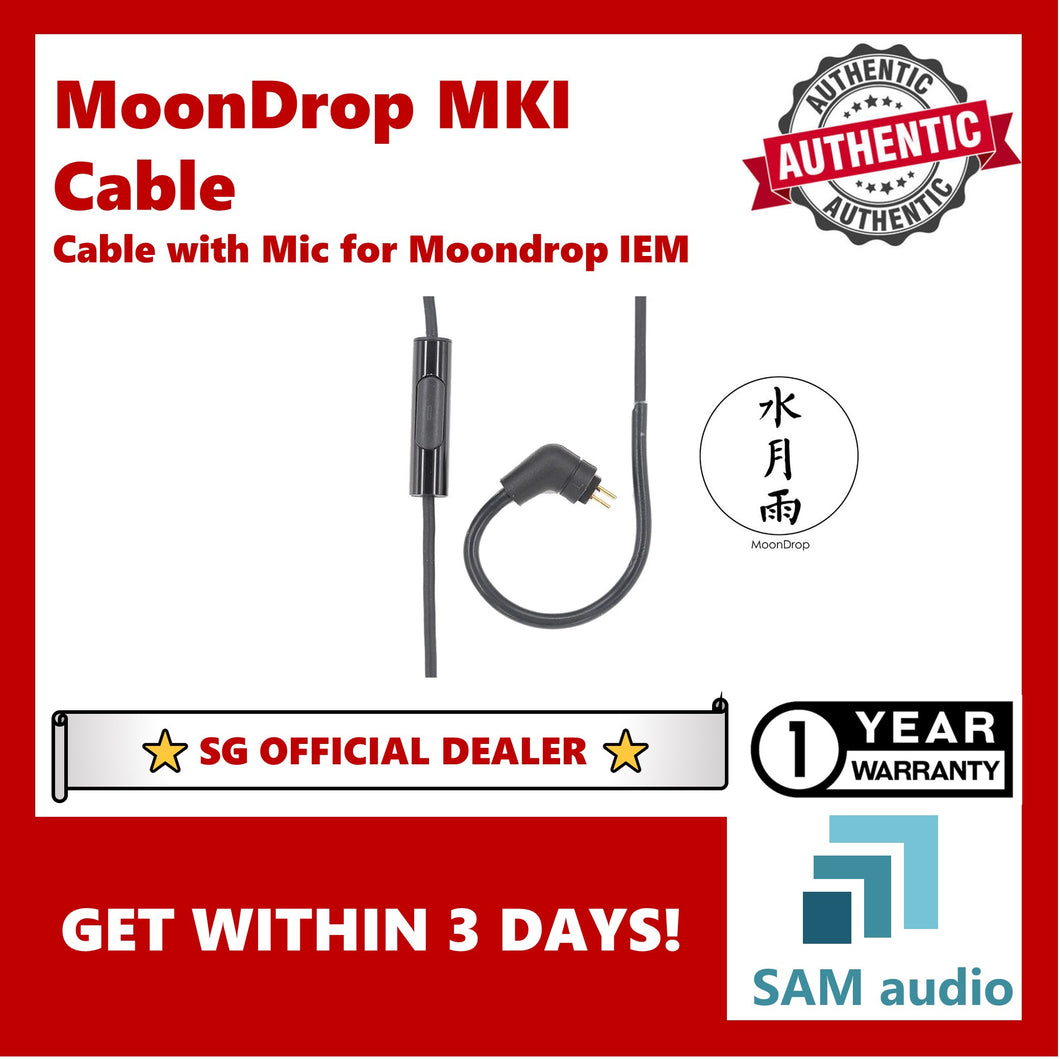 [🎶SG] Moondrop MKI Wire Control with Mic Earphone Cable (3.5mm)