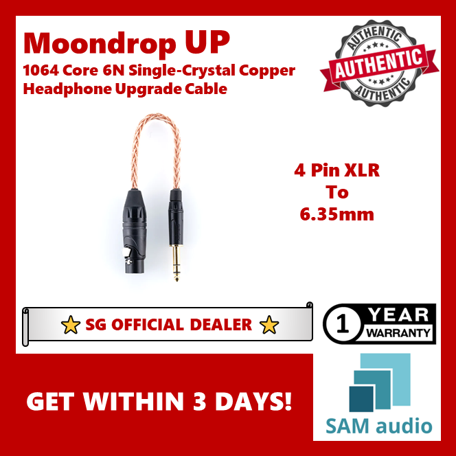 [🎶SG] MOONDROP UP High-Purity 1064 Core 6N Single-Crystal Copper Headphone Upgrade Cable