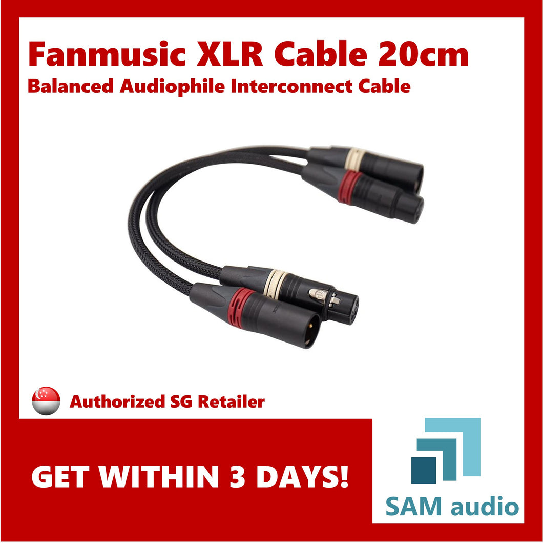 [🎶SG] Fanmusic C006 Audiophile Cable, Neutrik XLR, 20cm Canare L-2T2S, Hifi Audio