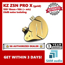 Load image into Gallery viewer, [🎶SG] KZ ZSN PRO X, 1DD 10mm +1BA 25Ω, HIFI Audio, In-Ear Earphones 26dB noise isolation, C-pin with mic.
