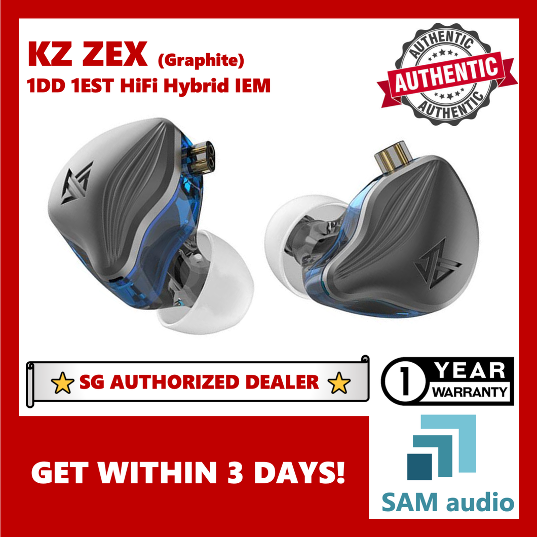 [🎶SG] KZ ZEX, 1DD 10mm + 1EST 6.8mm Hybrid In ear Earphones IEM With MIC