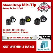 Load image into Gallery viewer, [🎶SG] MoonDrop MIS-Tip Sponge Eartips 1 Pair (T41 / T55)
