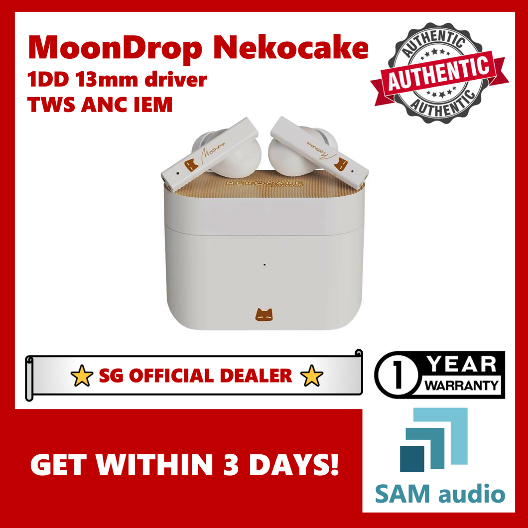 [🎶SG] Moondrop Nekocake, 1DD 13mm Titanium Diaphragm TWS, with ANC, Hifi Audio