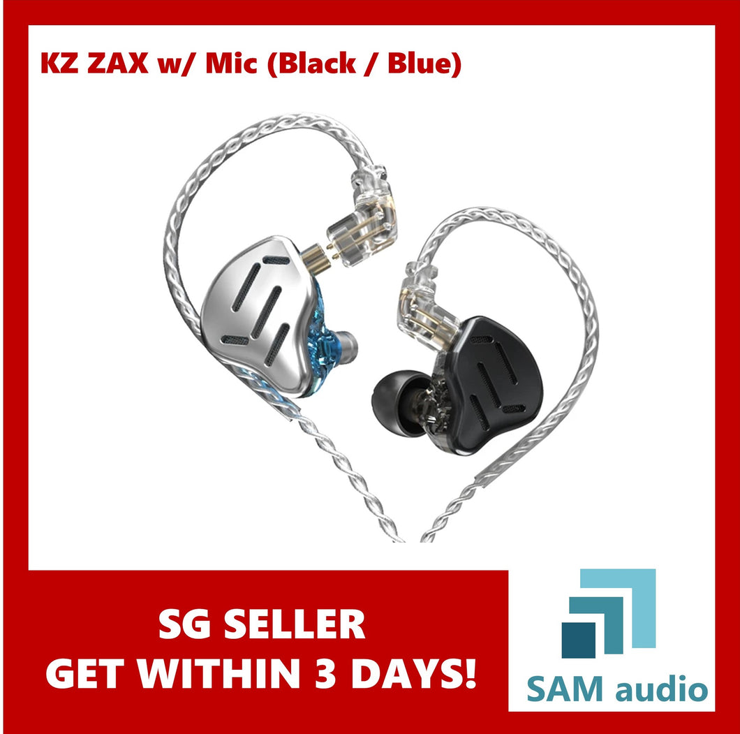 [🎶SG] KZ ZAX 1DD + 7BA Hybrid In-Ear Monitors With MIC