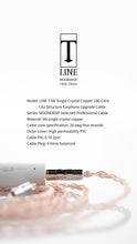 Load image into Gallery viewer, [🎶SG] MoonDrop LINE T, 6N Single Crystal Copper 196-Core Litz 0.78mm 2Pin Structure Earphone IEM Upgrade Cable with 4.4mm plug
